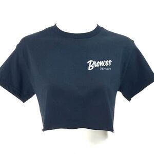 DENVER BRONCOS Double Script Retro Logo "Cropped" Crop Top Football Tee y2k 90s